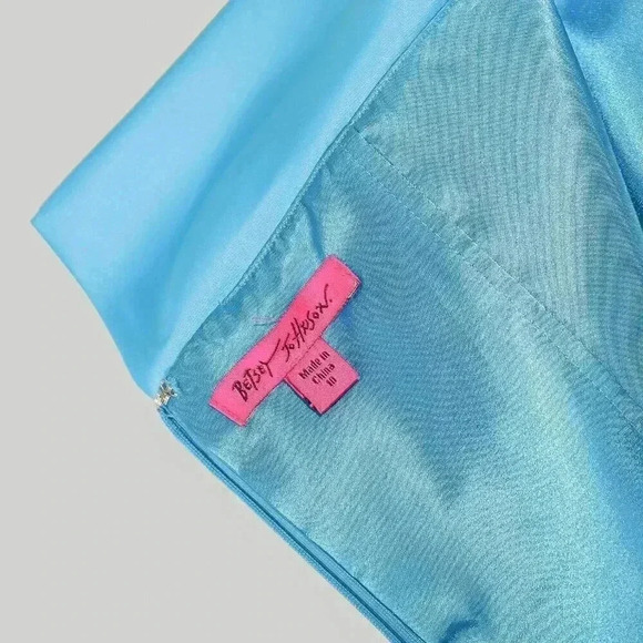 Vintage Betsey Johnson New Years Blue Strapless Mini Dress 10 Cocktail Formal - Picture 4 of 5